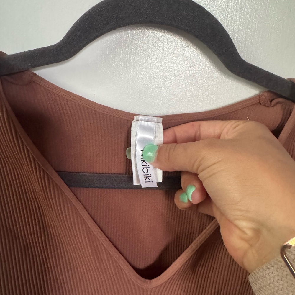 Brown Ribbed Top - Picture 3 of 4